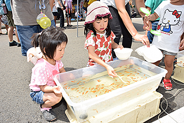 「大人気の金魚すくい」の画像