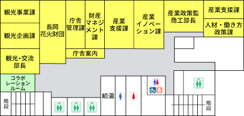 「大手通庁舎6階　配置図」の画像