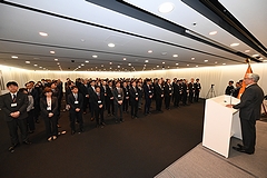 「新年度始めの式での市長あいさつ」の画像